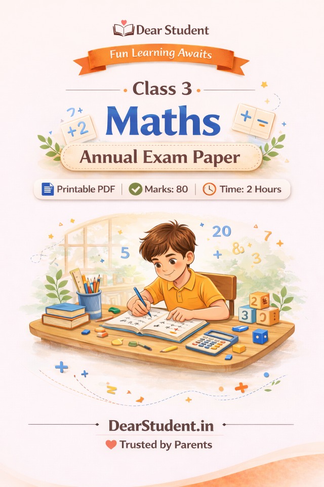 Class 3 Maths Annual Exam Paper thumbnail
